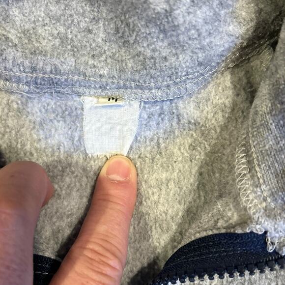 70s 80s Vintage PATAGONIA Gray/Blue Full Zip Stand Collar Jacket Men's Medium - Picture 10 of 11